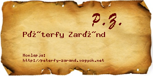 Péterfy Zaránd névjegykártya